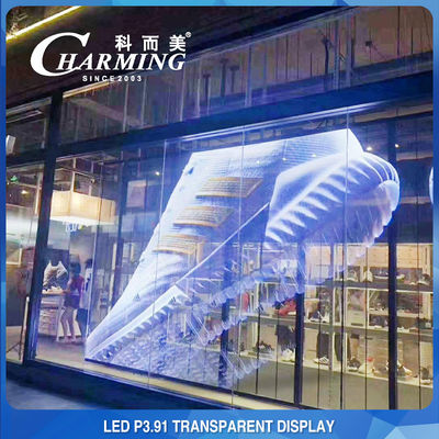 매력적인 옥외 투명한 LED 벽 전시 반대로 충돌 500x1000mm
